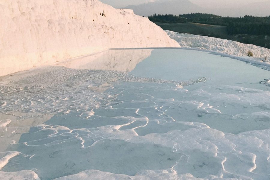 Pamukkale travertines close-up on tour from Antalya