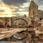 Perge ruins sunset view