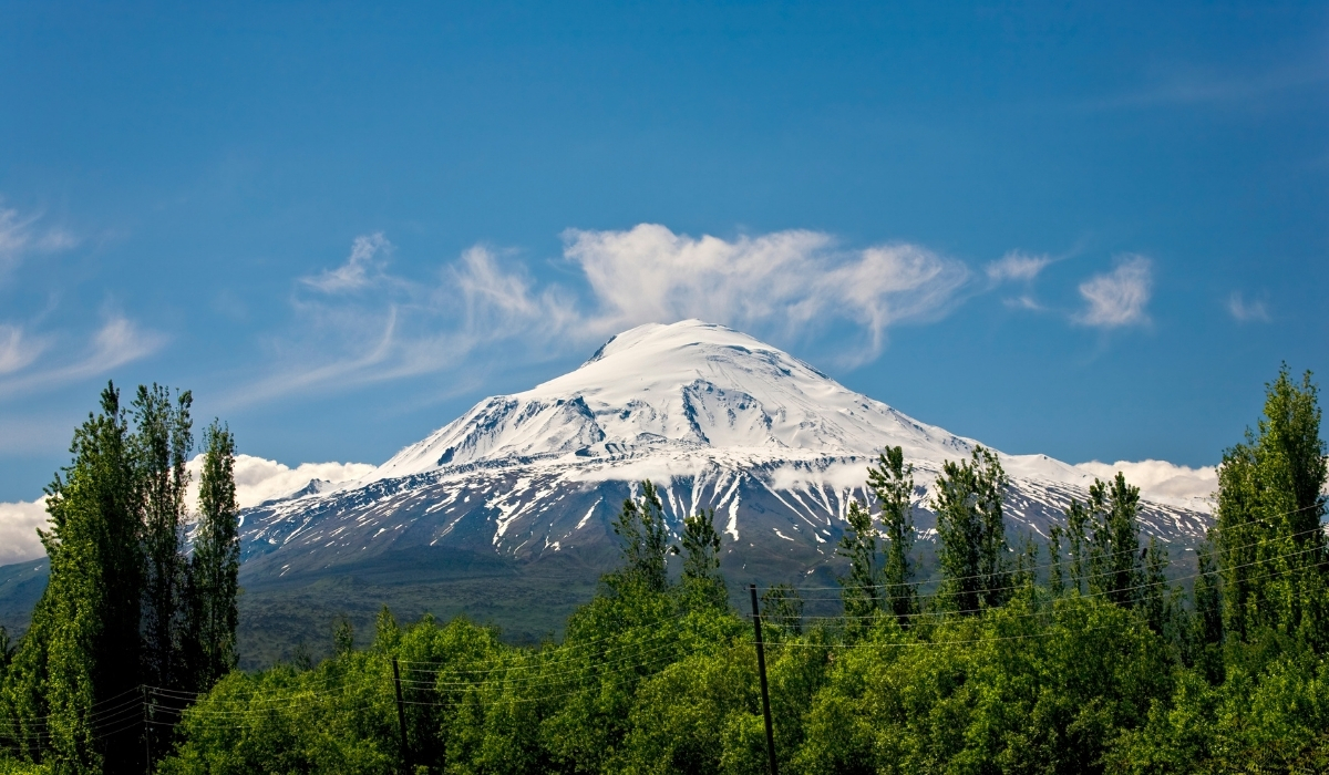 Mount Ararat behind forest