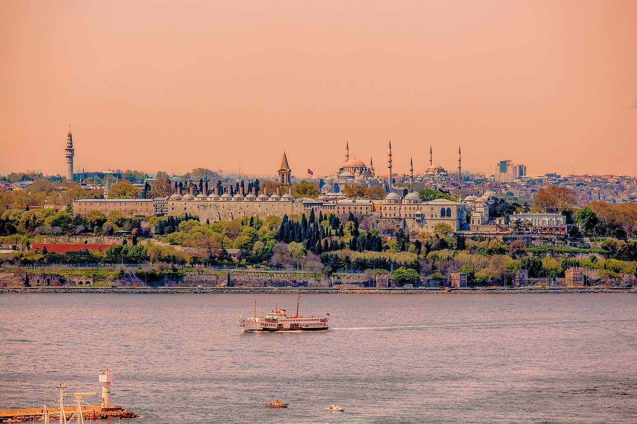 Topkapi Palace with Hagia Sophia and Blue Mosque in Istanbul